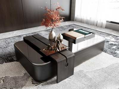 新中式茶几3D模型下载